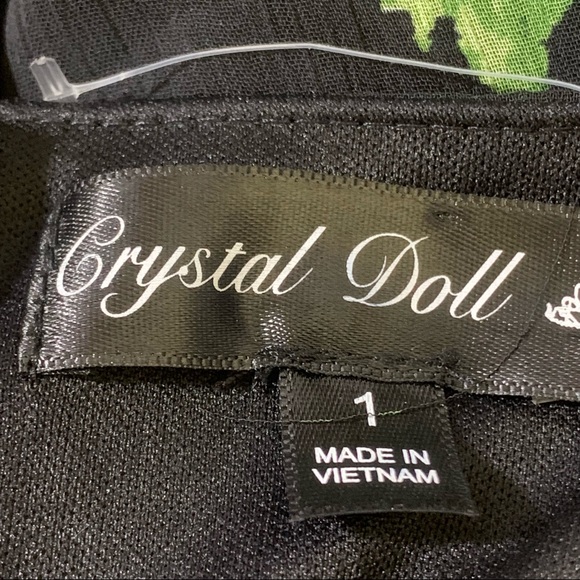 Crystal Dolls Maxi Dress Floral Tiered Black Red - Picture 7 of 12